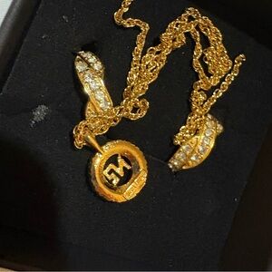 Nina Ricci Gold Necklace and Earring‎ Set